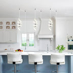 Modern LED Pendant Light Fixtures Pendant Lights Kitchen Island Lighting Adjustable Height Chrome Hanging Lamp