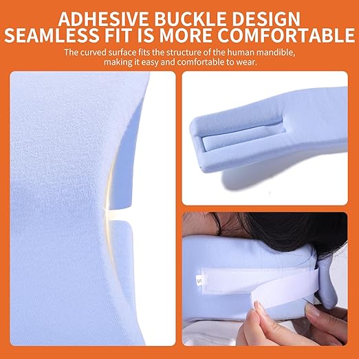 Neck Brace Soft Adjustable Neck Support Brace for Sleeping, Neck Pain and Support, Keep Vertebrae Stable and Aligned, Relief Spine Pressure, for Women & Men, Light blue (Light blue, L)