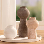 Ceramic Vase Home Table Decor - Flower Vase Set of 3 Living Room Kitchen Decorations Farmhouse Modern Rustic Vases Decorative Centerpiece for Shelf Bedroom Office Bathroom Dining Coffee Desk