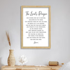 FZMHASLWW The Lords Prayer Wall Decor Art 16"×11" Our Father Prayer Bible Verse Sign Large Wood Framed Wall Hanging (Wood)
