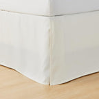 Amazon Basics Lightweight Pleated Bed Skirt, Full, Off White, Solid