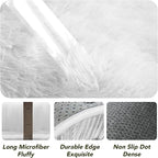 Round Area Rug for Living Room: White Shag Rugs for Bedroom- 8x8 Feet Fluffy Round Rugs for Living Room- Shag White Rugs Soft Plush Indoor Carpets for Bedroom, Nursery, 8ft