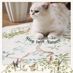 jinchan Ivory Botanical Birds 3x8 Runner Rug for Hallway Washable Non Slip Soft Nature Plants Modern Kitchen Runner Carpet Vintage Ultra Thin Low Pile Rug for Entryway Living Room Kitchen Laundry