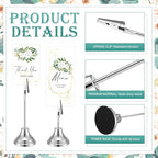 20 Pcs Table Number Holders 4/6/8/10 Inch Metal Place Card Holders with Alligator Clip Heavy Base Wedding Table Number Stand Picture Photo Clip for Banquet Party Birthday Restaurant(Silver)