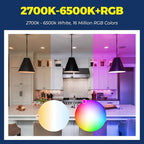 Lightinginside Smart Light Bulbs 100W Equiv., 1350LM 11W Smart Bulb Works with Alexa/Google Home/Smart Life, A19 E26 RGBCW Color Changing, No Hub Required, 2.4G WiFi Bluetooth Bulb, ETL Listed, 2PCS