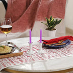 Rely+ White Candle Holder Set of 2 - Decorative Taper Candles for Candlesticks - Candle Stick Candle Holder -Candlestick Holders for Taper Candles - Modern Easter Candle Holders for Dinner, Party