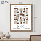VCK 24x30 Poster Frame 3 Pack, Brown Walnut Wood Picture Frame, Exclusive Wood Grain, Wall Mounting Hanging