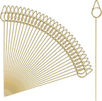 uxcell 30 Pcs Table Card Holders, 5.9 Raindrops Metal Craft Wire Clips Picture Clip Table Number Holders Picks for Wedding, Photos, Memo, Restaurant, Gold