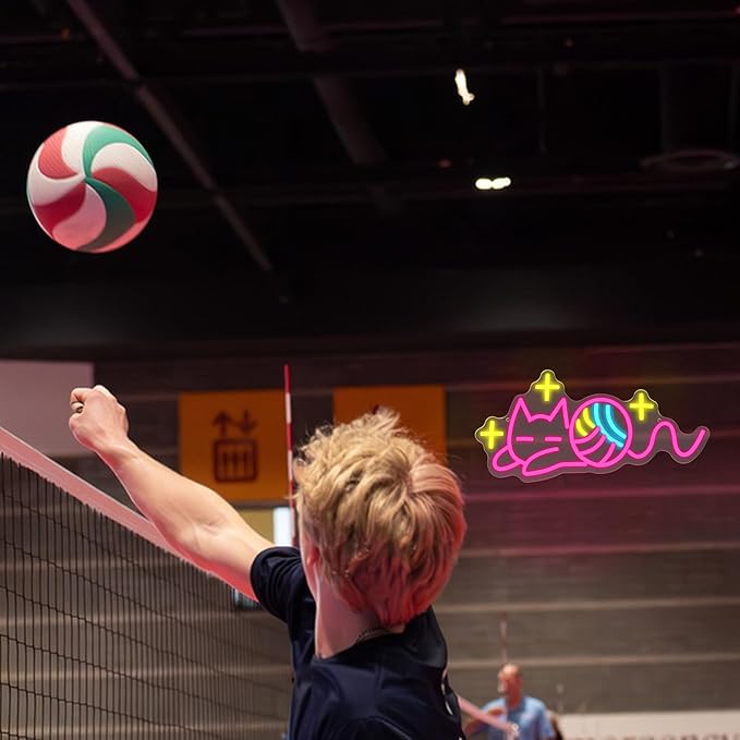 Star Cat Neon Sign with Dimmer Switch,Colorful Ball Neon Light Pink Cat Light up Sign for Bedroom Kids Room decoration (16.54 * 8.27In)