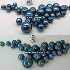 200PCS Navy Blue Faux Pearls Beads for Centerpiece Vases, Vase Filler Faux Pearls, No Holes Filler Beads for Party Anniversary Birthday Wedding Table Decor, 10/14/20/30mm