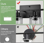 4-Light Bathroom Light Fixtures, Matte Black Modern Vanity Lights with Clear Glass Shades, Bathroom Wall Lamp for Mirror Living Room Cabinet Bedroom Porch