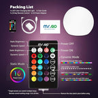 Mr.Go 14-inch LED Ball Light, Cordless Rechargeable Globe Lamp w/Remote, 16 RGB Color Changing Dimmable Mood Lamp, Waterproof Decorative Glow Orb Light for Home Outdoor Garden Patio Pool Party Decor