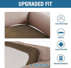 H.VERSAILTEX Velvet Stretch Individual Cushion Cover Plush Cushion Slipcover for Loveseat Sofa Furniture Protector Seat Cushion Sofa Cover (1 Piece Loveseat Cushion Cover, Bronze Brown)