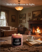 M&SENSE Fall Candle Autumn Wreath Scented, Large 11.6oz Natural Soy Wax 70 Hours Burn Time Clean Non Toxic Candle Classic 2 Wicks Gifts