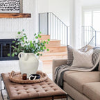 Handmade Flower Vase, 12" Tall Terracotta Vase, White Vintage Ceramic vase, Rustic Antique Decor with 3 Handles, Wide Mouth, Matte Finish for Home Office Resto Café Décor