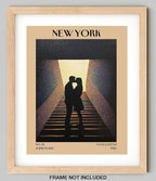 Retro Vintage New York Wall Art Print - 11x14 Unframed Poster - New York City Souvenirs, Cute Trendy Colorful Wall Decor (Kiss on the Subway, 11x14")