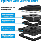 VOLISUN Solar Post Cap Light Outdoor,Solar Fence - Post Lights Waterproof for 4x4/5x5/6x6 Wooden/Vinyl Post,Black Deck Cap Light Solar Powered with Warm White for Garden/Patio/Porch 8pack