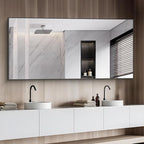 36x72inch Bathroom Mirror, Black Rectangle Mirror with Thin Metal Frame, Large Rectangular Wall Mirrors for Bathroom, Living Roomm, Hair Salon, Big Farmehouse Mirror Hang Horizontal/Vertical