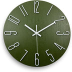 Wall Clock, Silent Clock, Wall Clocks Battery Operated， 12 inch Modern Wall Clock, Suitable for Offices, Living Rooms, Kitchens, Homes, Schools (Green)