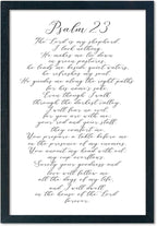 LuZhiQiang Psalm 23 Wall Art Bible Verse 16"×11" Christian Inspirational Scripture Sign Wood Framed Wall Hanging Decor (Black)
