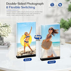 4×6 Acrylic Picture Frame (3Pack) -Double Sided 20 mm Clear Photo Frame Magnetic Standing Modern Design for Stereoscopic Displays, Desk Decor & Perfect Memories Gifts (4×6 vertical)