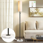 Floor Lamp for Living Room,Dimmable Floor Lamp with LED Bulb,Modern Standing Lamp with Marble Base,Tall Standing Lamps for Living Room,Bedroom,Office,Reading and Nursery(Black)