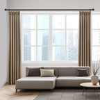 Curtain Rods for Windows 16 to 92 Inches, Curtain Rod Max Adjustable Length of 104 IN, 1" Diameter Drapery Rods Round Finials, Black, Pack of 2