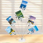8 Branch Photo Tree Clip, Photo Frame Stand with Clips for Note Paper Wedding Photo Display Office Decoration (White)