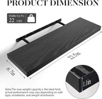 BAYKA Floating Shelves for Wall, 22.5" Wall Mounted Rustic Wood Shelves for Bathroom, Bedroom, Living Room, Kitchen, Office, Hanging Shelf for Books/Storage/Room Decor Capacity (Black, Set of 2)