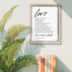 Love Wood Signs, Christian Wooden Wall Sign, Master Bedroom Signs, Inspirational Christian Gift, Home Decor, Framed Wall Plaque Sign 15 * 11.5 inches, Love is the Patient