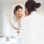 OVALCREST - Oval Wooden Beveled Wall Mirror for Home Decor, Bathroom, Vanity, Bedroom, Living Room, Hallway - London Style (Gold Leaf) 25.1 x 37.1