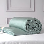 CUDDLE DREAMS Silk Filled Comforter for All Season, Detachable Tencel Duvet Cover for Easy Care, Naturally Breathable (Celadon, King)