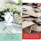 24PCS White Table Number Stands, Wooden Lightweight Wedding Table Name Holder, Small Size Place Card Holders, Semicircular Design, for Office Tag Photo Menu Clips Wedding Birthday Party Restaurant