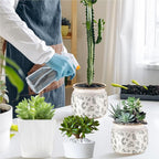 Vintage Planter Large Ceramic Plants Pot Green Leaves Crack Cottage Scroll Vase Flower Vase Pot Indoor Plants Home Kitchen Decor Farmhouse Antique Decorative Gift