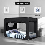 Bed Canopy Portable Blackout Bed Tent Privacy Tent for Adult Indoor Sleeping with 3 Doors, Storage Bag