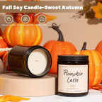Auelife Fall Candles, Pumpkin Latte Scented Candle – Fall Soy Candle for Home | Autumn Aromatherapy Candles| Pumpkin Scented for Autumn Home Décor & Cozy Gift for Women