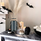 Vintage Glass Flower Vase，6 Pack Farmhouse Black Glass Centerpiece Vases Mason Jars for Halloween Weddings, Parties & Home Decor Bulk (6, Black)