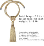 Fenghuangwu Magnetic Curtain Tiebacks Tassel Tie-Backs, Rope Curtain tie Backs Handmade Curtain Holdbacks Made from Polyester (Gold, 2 Pack)