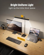 SUPERDANNY LED Desk Lamp for Home Office, Eye-Caring Desk Light with Base, 12W Touch Control 3 Colors Dimmable Brightness, Gooseneck Architect Lamp for Computer Monitor Reading Workbench, Black