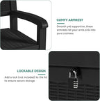 YITAHOME 70 Gallon Storage Bench Deck Box, Lockable Patio Bench, Waterproof Outdoor Pool Deck Storage for Patio Cushions, Garden Tools and Pool Supplies, Black