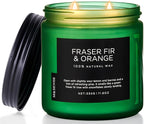 M&SENSE Fir & Orange Scented Candle, 11.6oz Soy Wax Non Toxic for Home Up to 70 Hours, 2 Cotton Wick Christmas Tree Scent Holiday Aromatherapy Candle for Relaxation