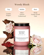 M&SENSE Rose Oud Wood Soy Candles 2 Wick, Large Scented Candles 19.4oz 110 Hour Long Lasting Burn Non Toxic Natural Luxury Aromatherapy Gifts for Women & Relaxing Spa Yoga