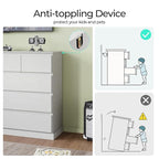 LINSY HOME 9 Drawer Dresser for Bedroom, 53" Wide Chest of Deep Drawers, Modern Farmhouse Wood Dressers with Storage, Large Drawer Organizer for Bedroom, Living Room, Handless Design, White