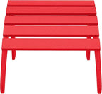 WestinTrends Outdoor Ottoman, Patio Adirondack Ottoman Foot Rest, All Weather Poly Lumber Folding Foot Stool for Adirondack Chair, Widely Used for Outside Porch Pool Lawn Backyard, Red
