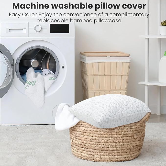 Shredded Memory Foam Pillows for Travel Cooling Pillows for Hot Sleepers Support Adjustable Travel Pillows with Extra Fill