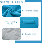 MeMoreCool Round Stuffed Pouf Ottoman Foot Rest, Floor Pouf Foot Stool with Soft Foam Chunk Filling, Small Round Ottoman Footstool Circle Footrest for Living Room, Blue