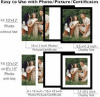 12 Packs 10x12 Picture Frames, Display 8x10 with Mat or 10x12 Without Mat, Gallery Wall Frame Set, 10 by 12 Frames Bulk Set of 12 Collage Wall Decor Photo Frames Set for Wall and Tabletop, Black