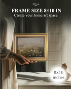 HUARCEY Gold Framed Vintage Wall Art for Living Room Wildflower Field Landscape Decor Aesthetic Mother Day Gift for Mom Oil Painting Flower Wall Print Floral Pictures Canvas Artwork Shelf Decor 8x10in