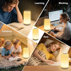 Dimmable Touch Night Light - 7 Brightness & 13 RGB Colors, Portable Bedside Lamp, Touch & App Control, Smart LED Lamp for Nursery, Reading, Decor