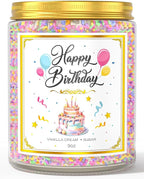 Birthday Candles - 9 oz Happy Birthday Candle with Vanilla Birthday Cake Scent, Gifts for Women & Men, Friendship Ideas